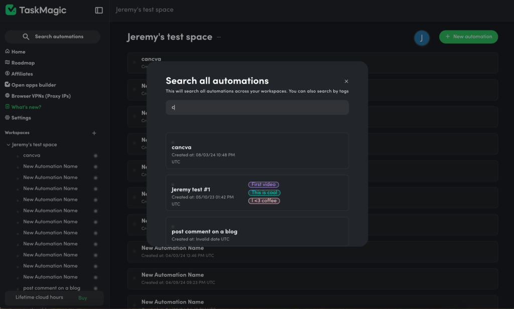 TaskMagic workflow automation unlimited workflows AI recommendations data scraping