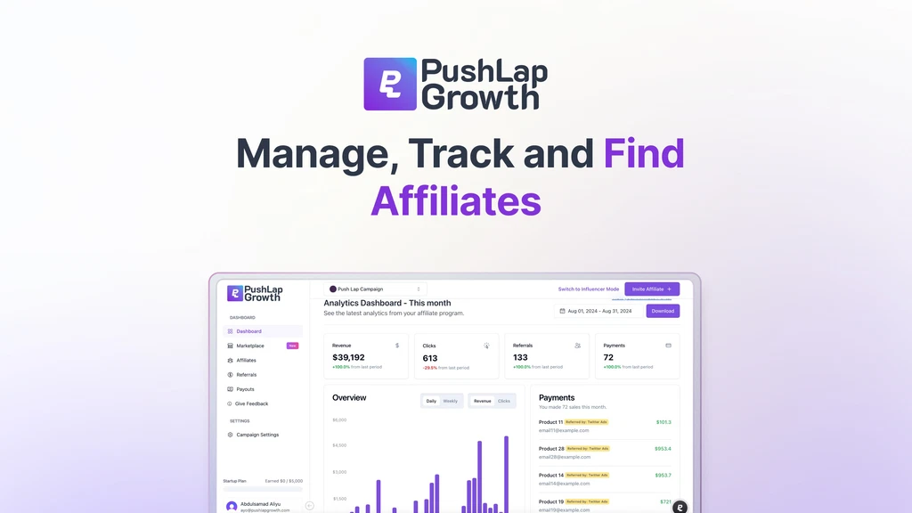 Effortless Affiliate Program Management with Push Lap Growth
